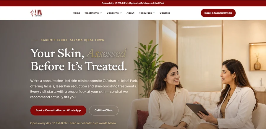 Screenshot of the Ziva — IdeaTech Platform website, built by AiZone